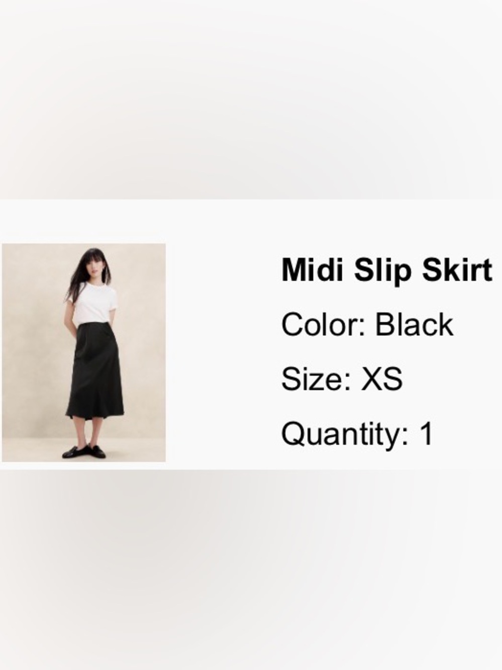 Banana Republic Midi Slip Skirt - Black XS